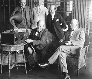 Governor Prints: William Jennings Bryan and Brother Listening to Radio