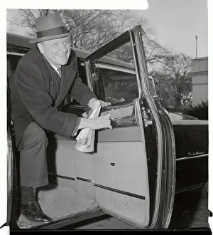 Knowland Prints: William Knowland Stepping Out of His Car