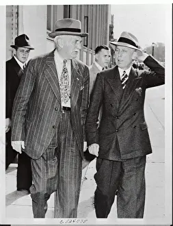 Alfred P Prints: William Knudsen and Alfred Sloan Leave Court