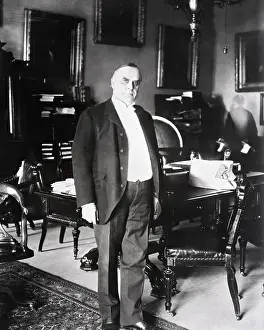 William Mckinley In His Office; White Ho
