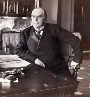 William Mckinley Seated At Desk;White Ho