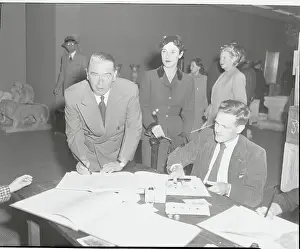 William Odwyer Prints: William O'Dwyer Signing Election Register