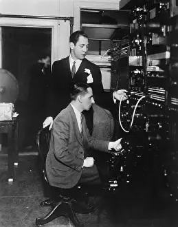 Paley Prints: William S. Paley Working Radio Station Controls