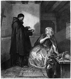 Images Dated 26th April 2011: William Shakespeare: Cell of Friar Lawrence (Romeo and Juliet) (illustration)