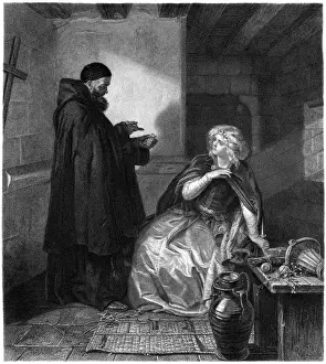 William Shakespeare: Cell of Friar Lawrence (Romeo and Juliet) (illustration)