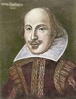 Headshoulders Prints: William Shakespeare In Color Illustration