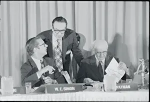 William E Prints: William Simon and Alan Greenspan Conversing