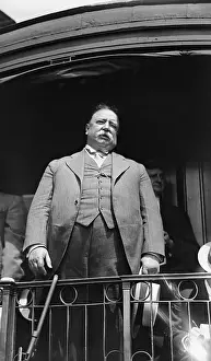 William Taft Campaigns From Train Car