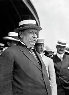 Informal Prints: William Taft In Straw Hat Outside