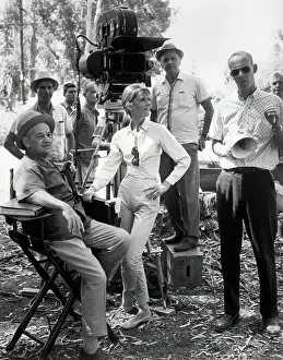 Directors Chair Prints: William Wyler and Audrey Hepburn on Film Set