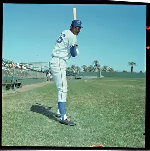 Scottsdale Prints: Bill Williams Posing with a Bat
