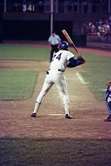 Willie Mays Prints: Willie Mays At Bat, Shea Stadium