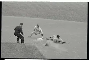 Willie Mays and Cookie Rojas in Second Base Action
