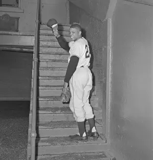 Willie Mays Prints: Willie Mays Entering Staircase