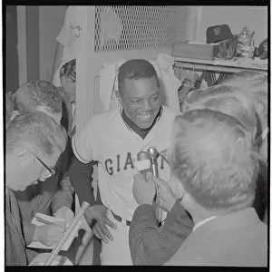 Willie Mays Being Interviewed on Homer