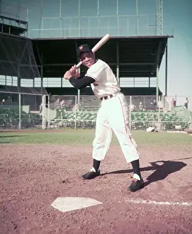 Willie Mays Prints: Willie Mays in Position to Hit Baseball