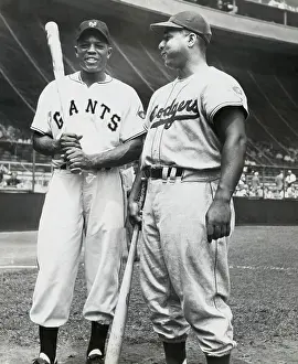 Willie Mays Prints: Willie Mays and Roy Campenlla