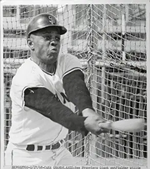 Willie Mays Swinging Bat