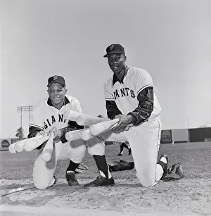Prints of (Original Caption). Two of the Giants Big Guns are shown here in the person of Willie Mays, (L) and Willie McCovey MLB Legends Art Prints: Top 10 Greatest Baseball Players of All Time: Willie Mays and Willie McCovey Selecting Baseball Bats