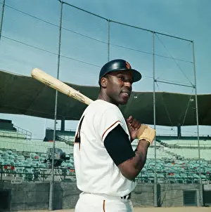 Willie McCovey Holding Baseball Bat
