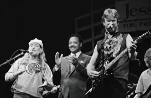 Willie Nelson, Jesse Jackson, and Kris Kristofferson Performing