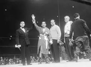 Trainer Prints: Willie Pep Raises Arm In Victory