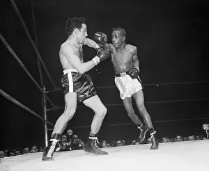 Action Prints: Willie Pep &Sandy Saddler In Boxing Bout