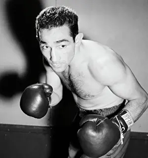 Willie Pep Shown In Training Pose