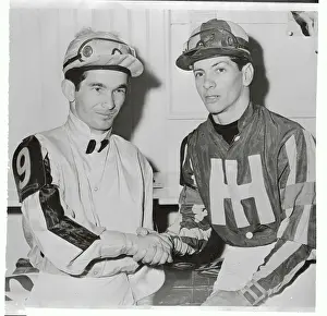 Willie Shoemaker and Bill Hartack Shaking Hands