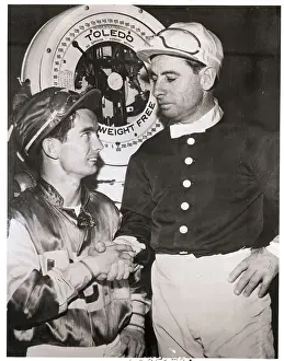 Inglewood Prints: Willie Shoemaker and Johnny Longden Shaking Hands