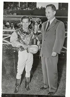 Willie Shoemaker Receiving Trophy