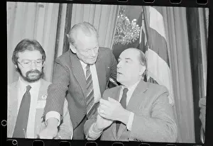 Willy Brandt and Francois Mitterrand Conversing