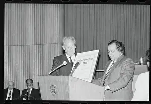 Willy Brandt Holding His Award