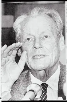 Brussels Prints: Willy Brandt Holding Press Conference