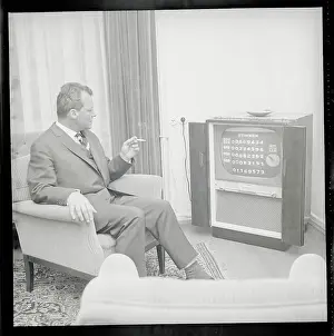 Willy Brandt Watching Election Returns
