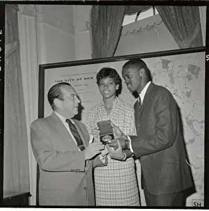 Wilma Rudolph Accepting Medal from Mayor of New York