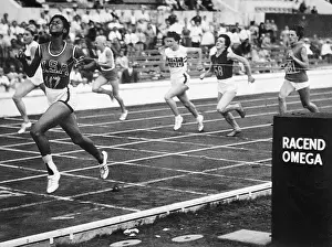 Wilma Rudolph Sprinting Across Finish Line