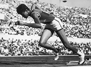 Sprinting Prints: Wilma Rudolph Sprinting from Starting Blocks
