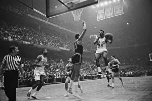 Wilt Chamberlain Blocking K.C. Jones Shot