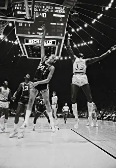 Inglewood Prints: Wilt Chamberlain and Connie Dierking Playing Basketball