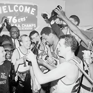 Victory Prints: Wilt Chamberlain Doused with Champagne