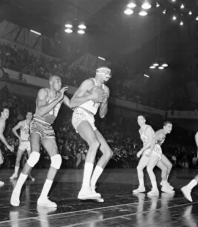 Wilt Chamberlain Grabbing Rebound