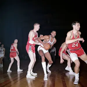 Wilt Chamberlain Holding Basketball
