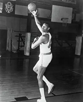 Wilt Chamberlain Playing Basketball