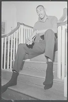 Wilt Chamberlain Sitting on Steps