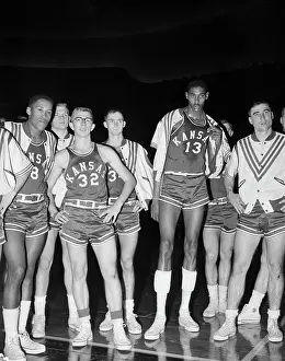 Wilt Chamberlain Standing with Teammates