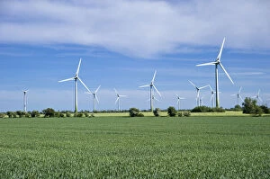 Wind farm, Vadersdorf, Island of Fehmarn, Baltic Sea, Schleswig-Holstein, Germany, Europe