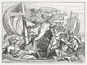 Images Dated 3rd June 2016: Wind God Aeolus brings Ulysses misfortune, Greek mythology, published 1880