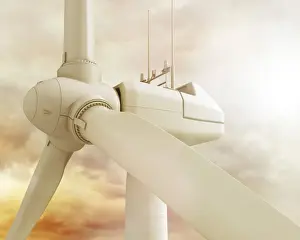 Prints of Wind Turbine close up Stone Prints: Wind Turbine close up