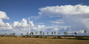 Wind turbines, Fehmarn island, Schleswig-Holstein, Germany